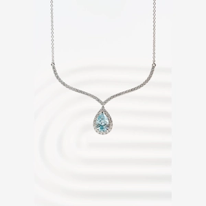 Blue Pear Diamond Necklace