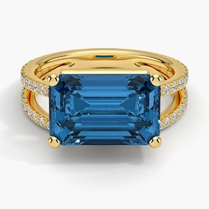 Revelry London Blue Topaz and Diamond Cocktail Ring