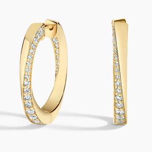18K Yellow GoldFairmined Spira Diamond Hoop Earrings (1/2 ct. tw.)