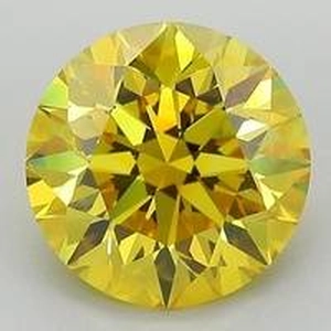 2.85 Ct. Fancy Vivid Yellow Round Lab Created Diamond