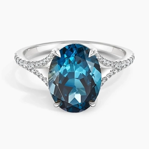 Jubilee London Blue Topaz and Diamond Cocktail Ring