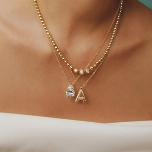 14K Yellow GoldLab Diamond Bubble Necklace