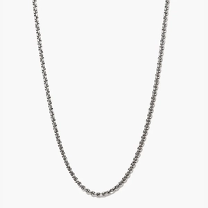 Round Box Chain Necklace Titanium