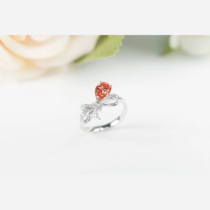Red Pear Diamond Ring