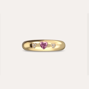 Guardian Heart Gemstone Diamond Promise Ring