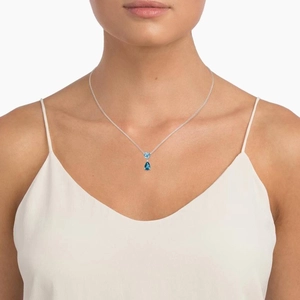 18K White GoldWinslet Aquamarine and London Blue Topaz Pendant