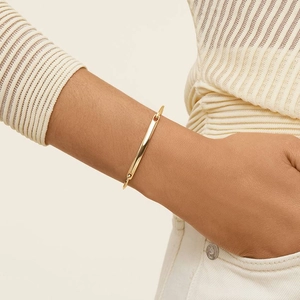 14K Yellow GoldEngravable ID Bangle Bracelet