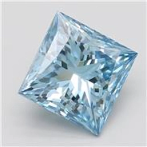 1.21 Ct. Fancy Intense Greenish Blue Princess Lab Created Diamondb