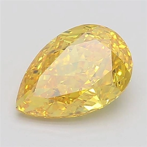 1.22 Ct. Fancy Vivid Yellow Pear Lab Grown Diamond