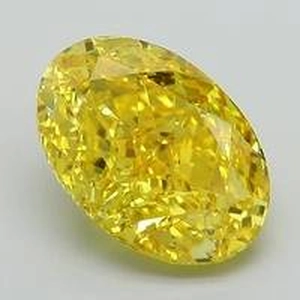 3.58 Ct. Fancy Vivid Yellow Oval Lab Created Diamond