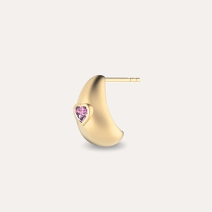 Heart Gemstone Dome Earring
