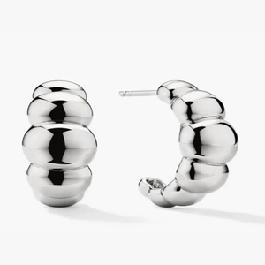 Puffy Charlotte Hoops Sterling Silver