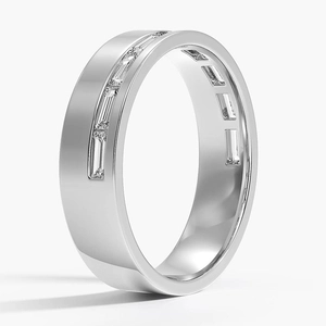 Austin Baguette Lab Diamond 5.5mm Wedding Ring