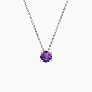 SilverFloating Solitaire Amethyst Pendant