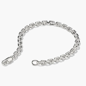 Trace Rectangle Chain Bracelet Sterling Silver