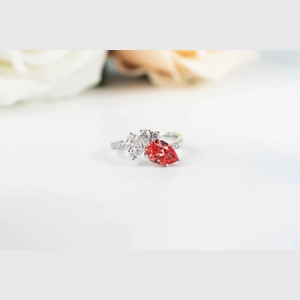 Red Pear Diamond Ring