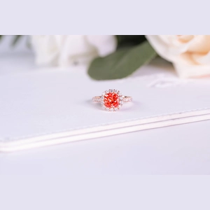 Red Round Diamond Ring