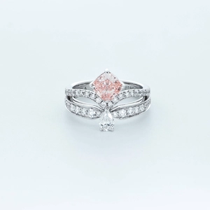 Pink Cushion Diamond Ring