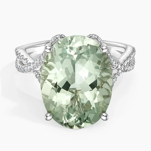 Garden Party Prasiolite and Diamond Cocktail Ring
