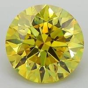 3.87 Ct. Fancy Vivid Yellow Round Lab Created Diamond