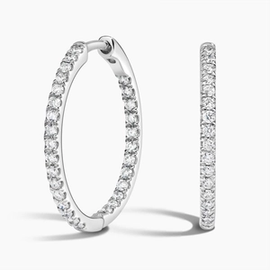 Small Perfect Hoop Diamond Earrings