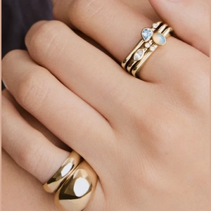 Puzzle Stacking Ring 18k Gold Vermeil