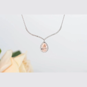 Pink Pear Diamond Necklace