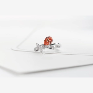 Red Pear Diamond Ring