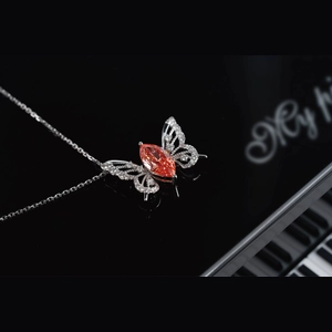 Red Marquise Diamond Necklace