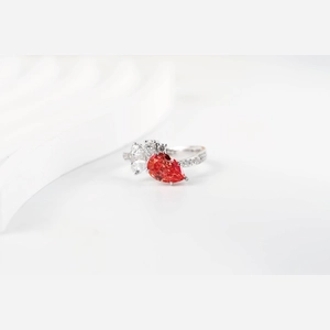 Red Pear Diamond Ring