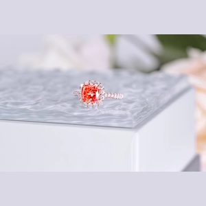 Red Round Diamond Ring