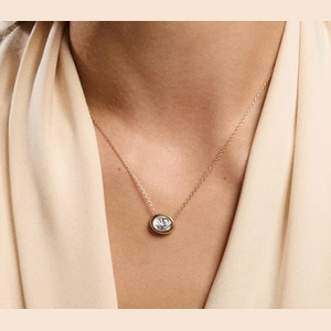Lucia Necklace 18k Gold Vermeil, Lab Grown White Sapphire