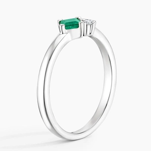 Paige Emerald and Diamond Ring