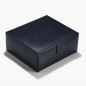 Jewelry Box Black Grain Leather, Anti-tarnish Microsuede