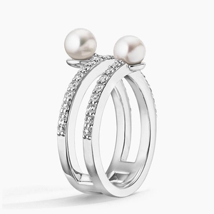 Cosima Cultured Pearl and Diamond Wrap Ring