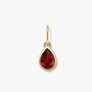Small Pear Pendant  4.8  $128 Material & Stone Options   Garnet, 14k Yellow Gold