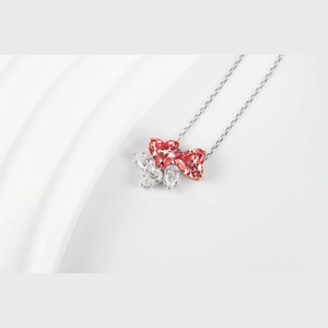 Pink Heart Diamond Necklace