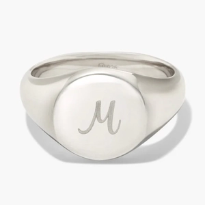 Bold Round Signet Ring Sterling Silver