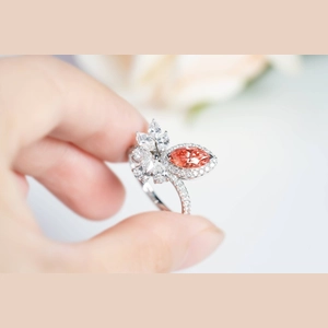 Red Marquise Diamond Ring