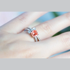 Red Cushion Diamond Ring