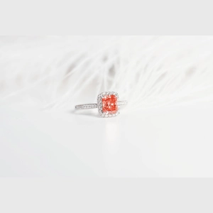 Red Radiant Diamond Ring