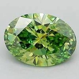 1.24 Ct. Fancy Vivid Yellowish Green Oval Lab Created Diamond