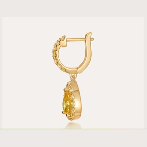 Halo Diamond Drop Earrings