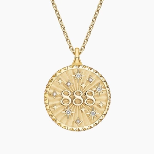 14K Yellow Gold888 Balance Medallion Necklace