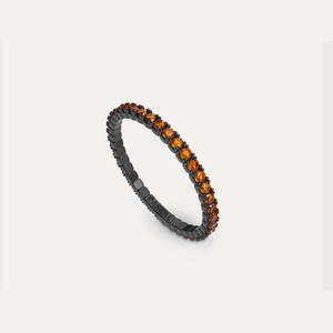 Classic Orange Gemstone Tennis Ring