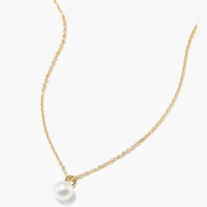 Mini Pearl Pendant Necklace 18k Gold Vermeil, Pearl