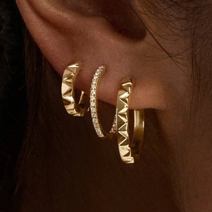 14K Yellow GoldSol Huggie Hoop Earrings