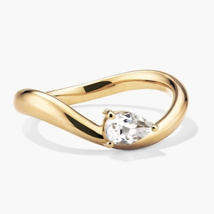 Dôme Figure Balance Ring  18k Gold Vermeil, Lab Grown White Sapphire