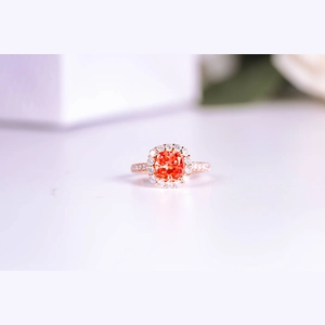 Red Round Diamond Ring