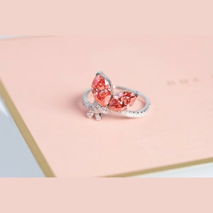 Red Marquise Diamond Ring